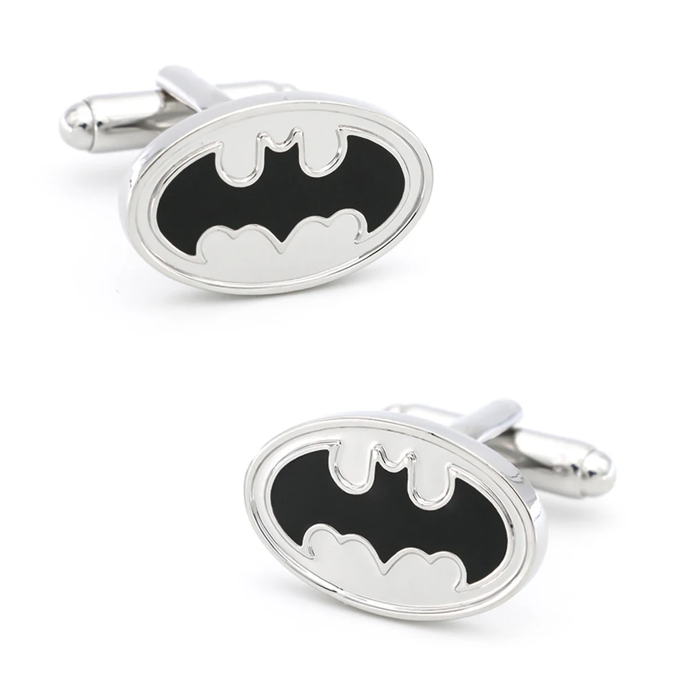 Superheroes Design Bat Cufflinks For Men Quality Copper Material Black Color Cuff Links Wholesale&retail