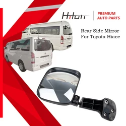 Black Rear Tailgate Door Mirror Assembly Car Exterior Parts RHD Drivers For Toyota Hiace H200 2005-2013