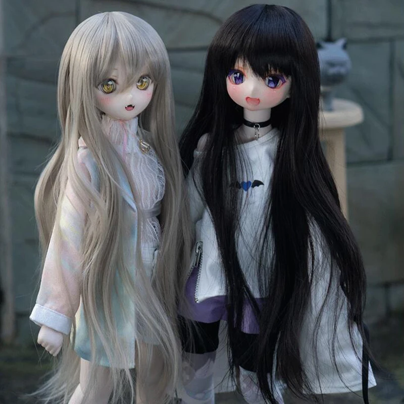 

Детская игрушка, BJD DD SD MSD 1/3 1/4 1/6, аксессуары для куклы, парик из прямых волос при высокой температуре, 1 шт.