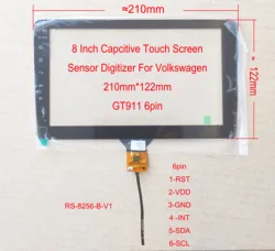 8 Inch Sensor Digitizer Touch Screen Panel Hand Writer For Carplay Radio Capacitive 210mm*122mm GT911 RS8256 6Pin For Volkswagen
