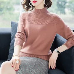 New 2022 Autumn Winter Pullover Sweater Women O-neck Long Sleeve Casual Knitted Sweater Warm Female Jumper Ladies Black Top P221