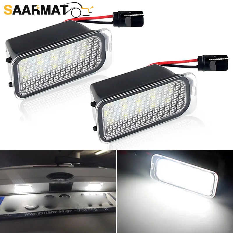 2Pcs License Plate Light for Ford KUGA S MAX MONDEO MK4 MK5 MK2 FIESTA 2008-2019 FOCUS ABS Plastic 12V LED Number Signal Light