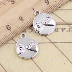 10pcs Charms Friendship Forever Hand Agreement 18x15mm Tibetan Silver Color Pendants Antique Jewelry Making DIY Handmade Pendant