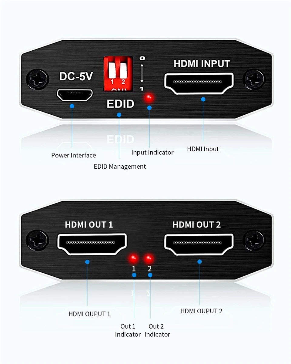 ProAV 4K UHD HDMI Splitter 2.0 1x2 HDMI 2.0 Splitter HDCP 2.2 HDR Splitter HDMI 2.0 4K HDMI2.0 Splitter Per Blu-Ray DVD PS3 PS4