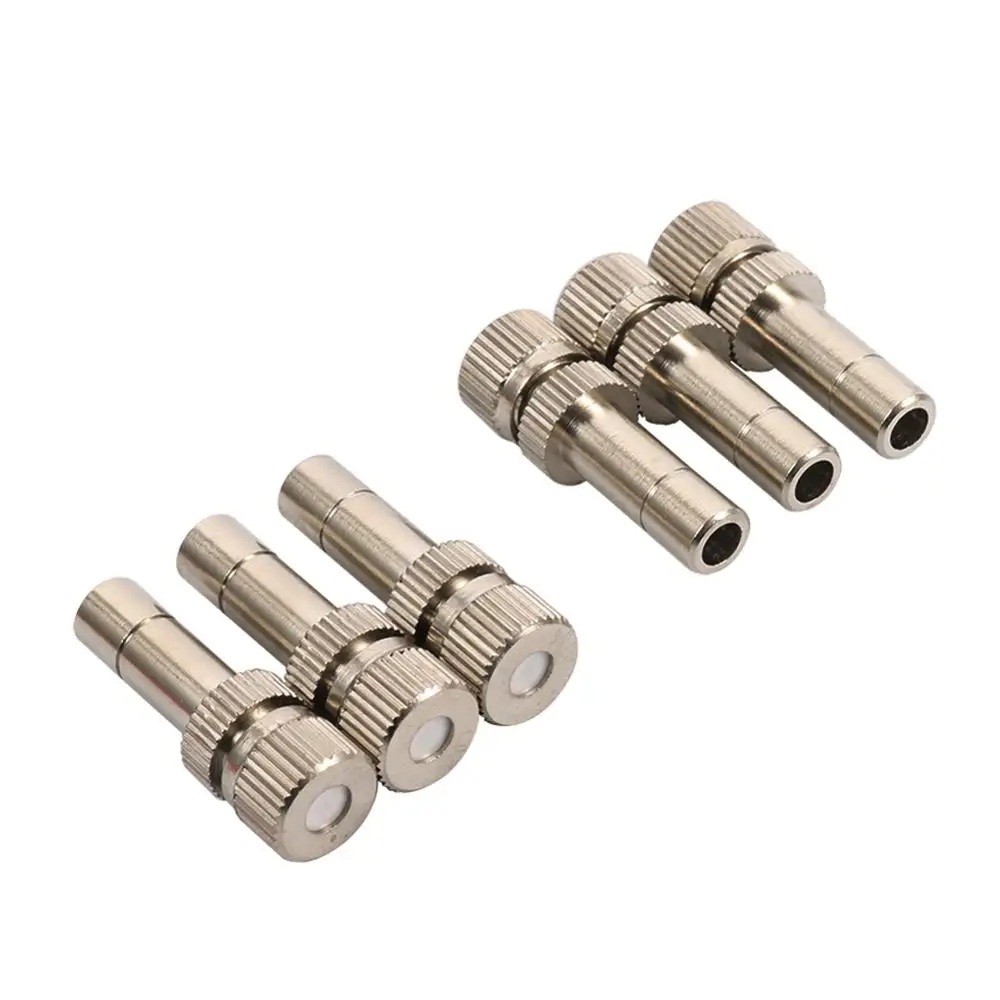 6mm Low Pressure Fine Atomization Nozzles 0.1~0.8mm Brass Misting Sprayers Irrigation Disinfection Cooling Fog Nozzle 5 Pcs