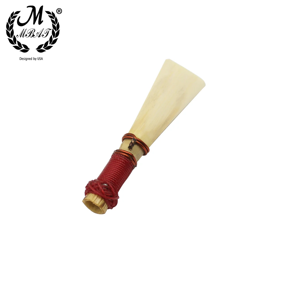 M MBAT Bassoon Reed Medium Strength Wood Color Red Thread Reeds Black Bassoon Reed Case Natural Woodwind Instruments Accessories