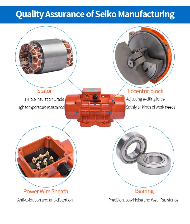 MVE vibration motor 300 / 3 400 / 3 3000 rpm Sand and stone blanking screening vibration