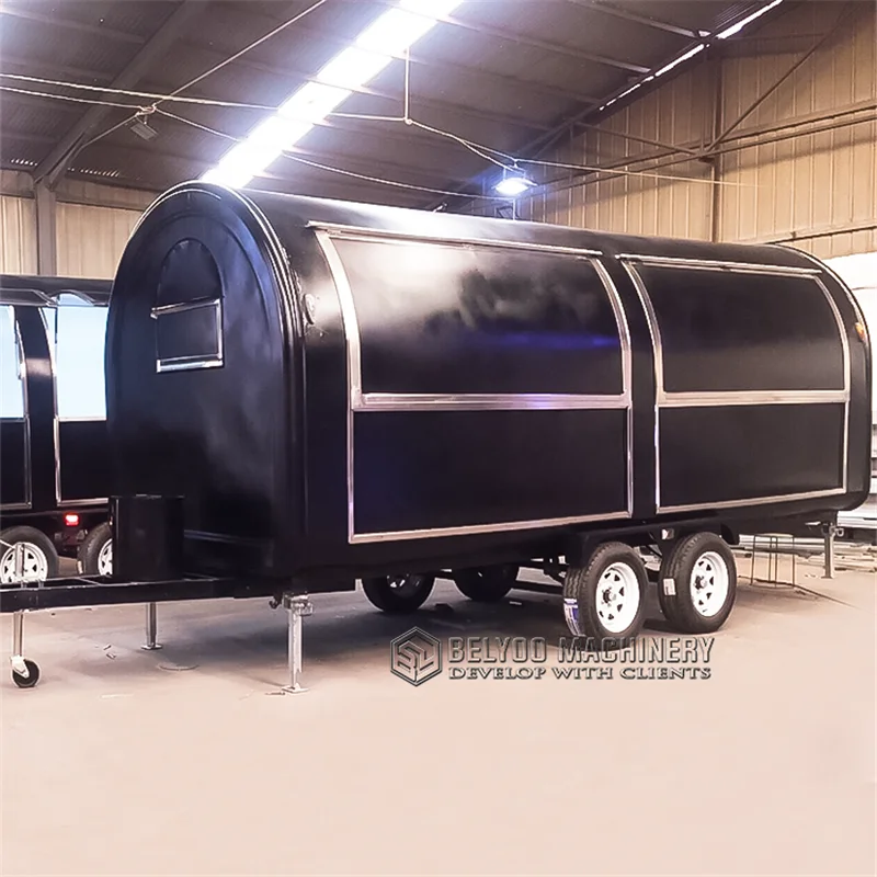 Belyoo Fast Food Kiosk Ice Cream Truck Hot Dog Stand Mini Portable Snacks Shop Food Trailer Mobile Food Carts for Sale