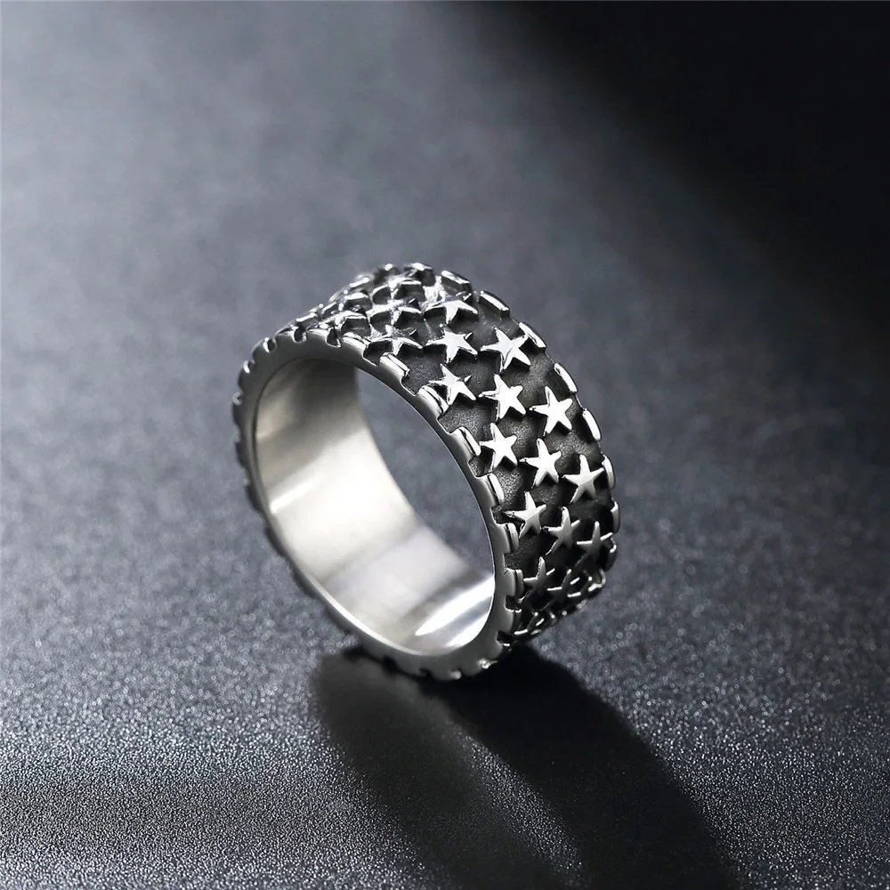 

Punk Hip Hop Simple 316L Stainless Steel Star Ring For Men Women Fashion Five Pointed Star Rings Men Jewelry Gift Wholesale