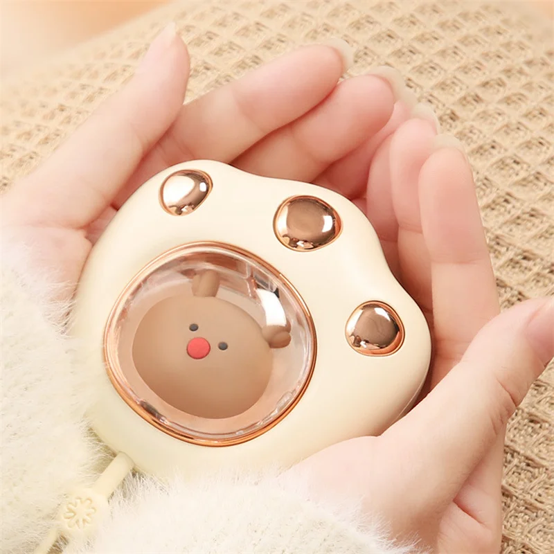 

2 In1 Space Capsule Cat Paw Bear Paw Hand Warmer Portable Usb Breathing Light Power Bank Warm Your Baby with You Child Gift