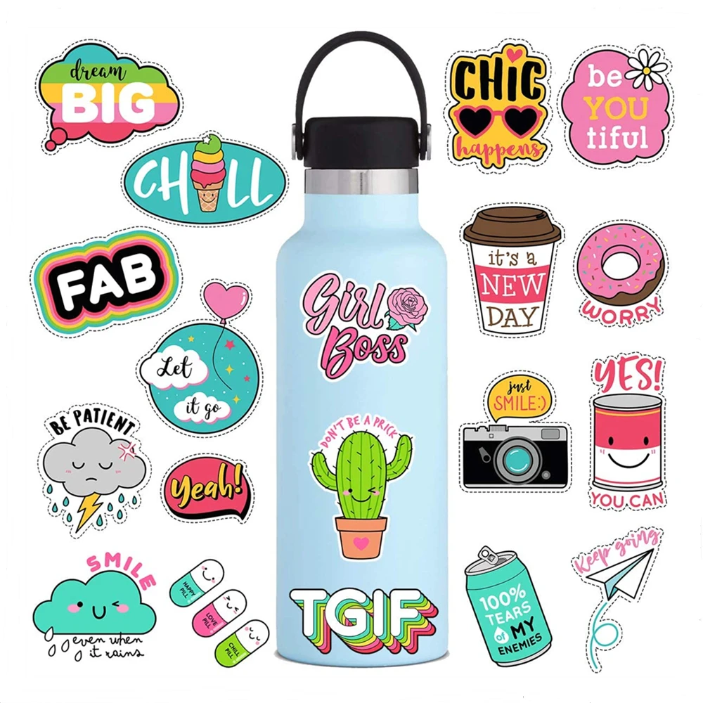 

44PCS Cute Laptop Sticker Waterproof VSCO Girl Stickers for Laptops Hydro Flask Luggage Cameras Guitar Computer Graffiti Decal