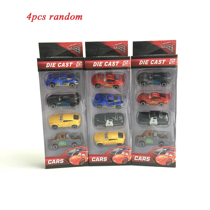 4/6pcs Disney Pixar Cars 3 2 Frank Tractor Lightning McQueen Mater Jackson Storm Ramirez Diecast Toys Car Kid Birthday Gift Toys