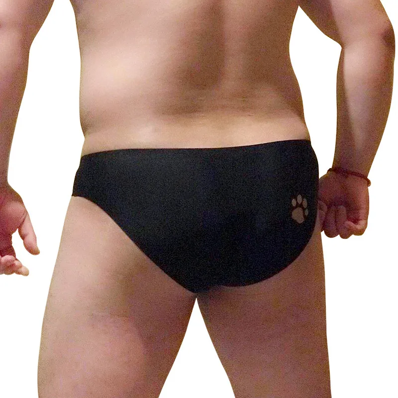 Gold Bear Claw Paw Print One-piece Seamless Underwear Plus Size Men Sexy Briefs Gay Proud Shorts White Black Blue L XL XXL XXXL