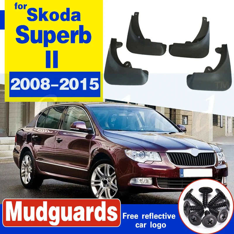 

Set Molded Car Mud Flaps For Skoda Superb II 2008-2015 Mudflaps Splash Guards Mud Flap Mudguards Fender Front Rear Styling