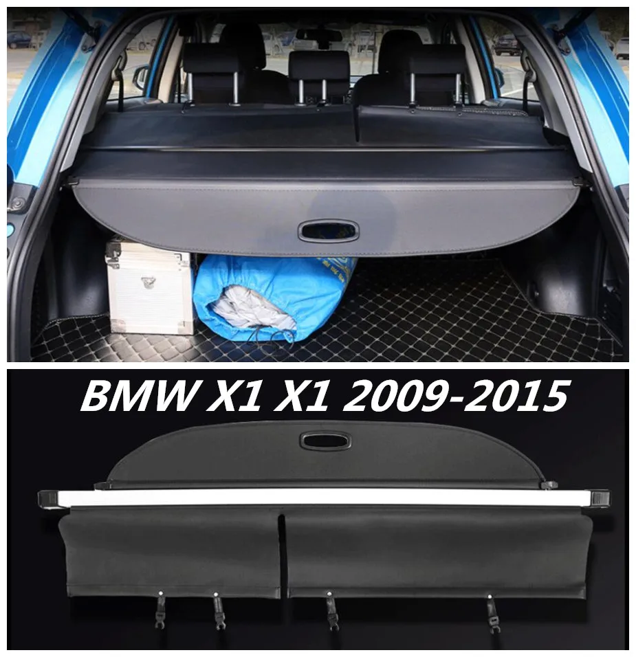 Car Rear Trunk Security Shield Cargo Cover For BMW X1 E84 2009 2010 2011 2012 2013 2014 2015 ( black, beige)