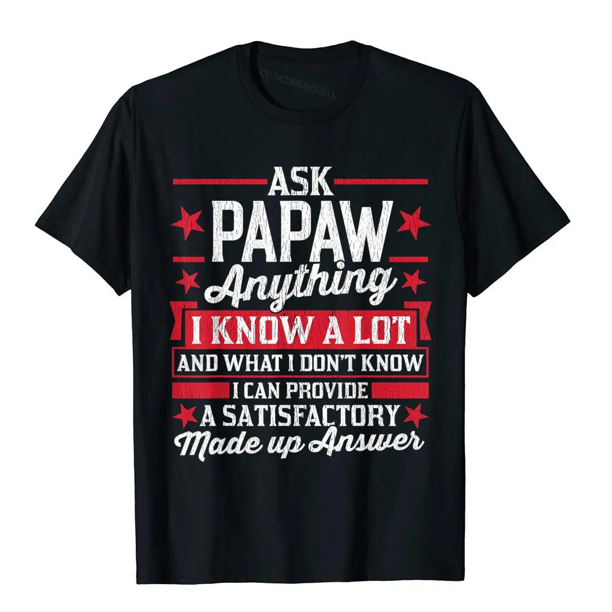 Mens Ask Papaw Anything Funny Papaw Fathers Day Gifts T-Shirt Preppy Style Tops Shirt For Men Newest Cotton T Shirt Tight