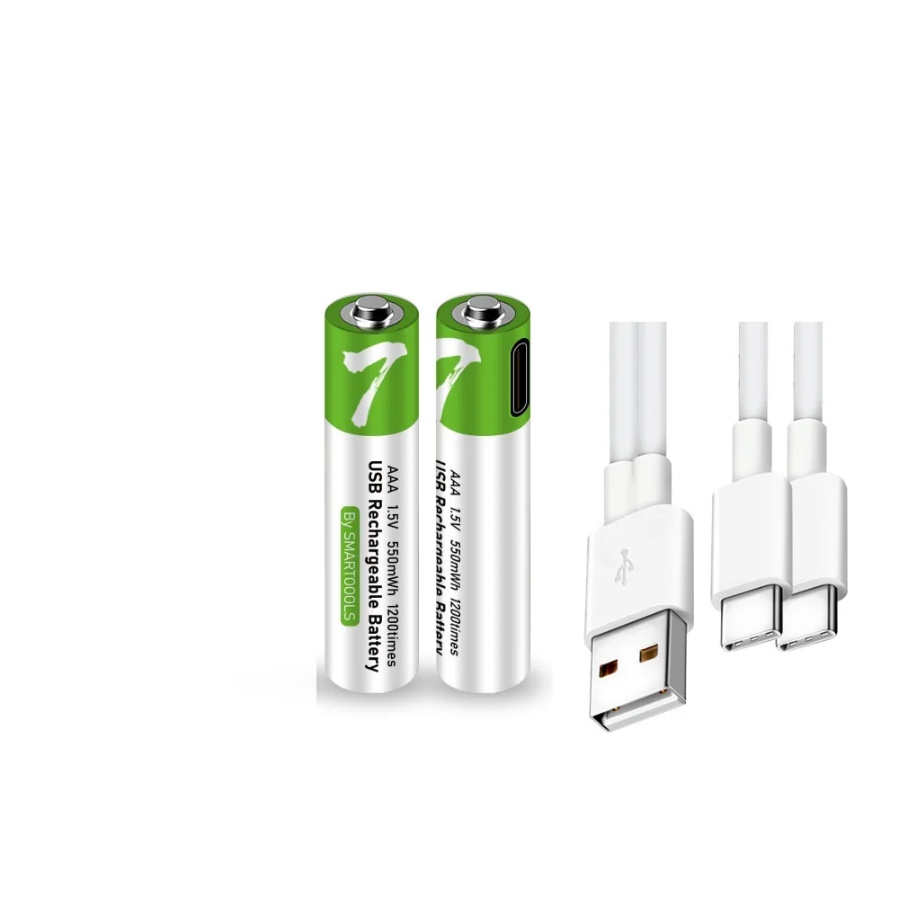 AAA Rechargeable Batteries 1.5V aaa li-ion battery for remote control mouseElectric toy battery + Type-C Cable