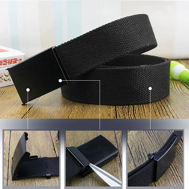 Mens Belts Fashion New Unisex Trousers Belts Canvas Belt Breathable Outdoor Tactical For Jeans Adjustable Waist Belt 120cm