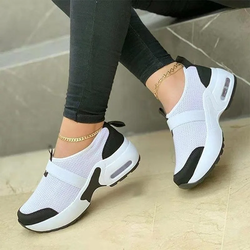 europe Mesh Breathable Women's Shoes 2022 New Fashion Sneakers Mixed Colors Slip-On Plus Size 43 Flats Platform Shoes for Woman