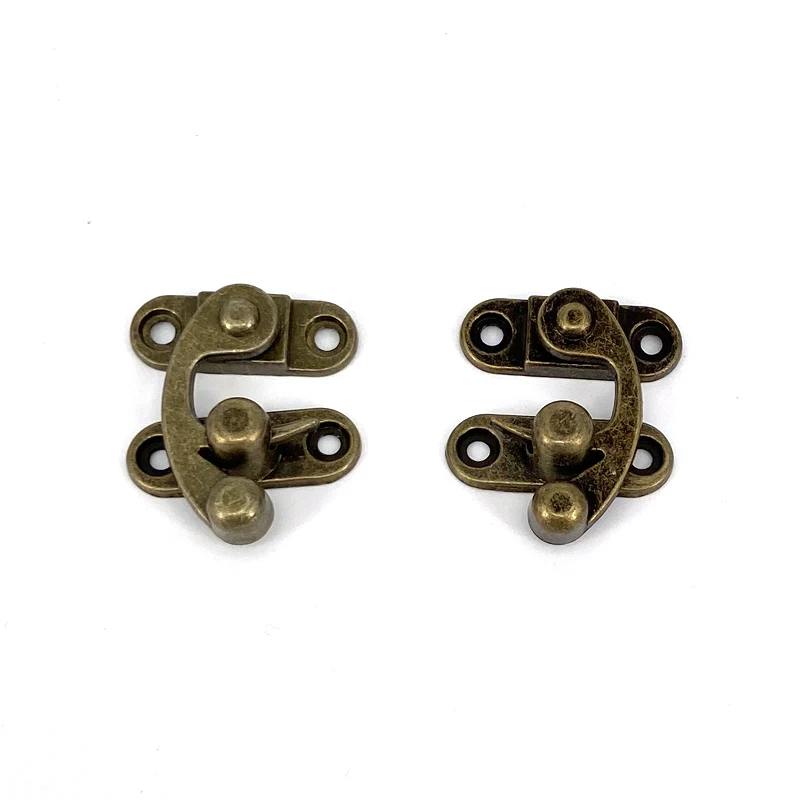 1set Antique Bronze Latch Hook Hasp Wood Jewelry Box Latch Hook Clasp Cases Chests Latch Lock with Screws