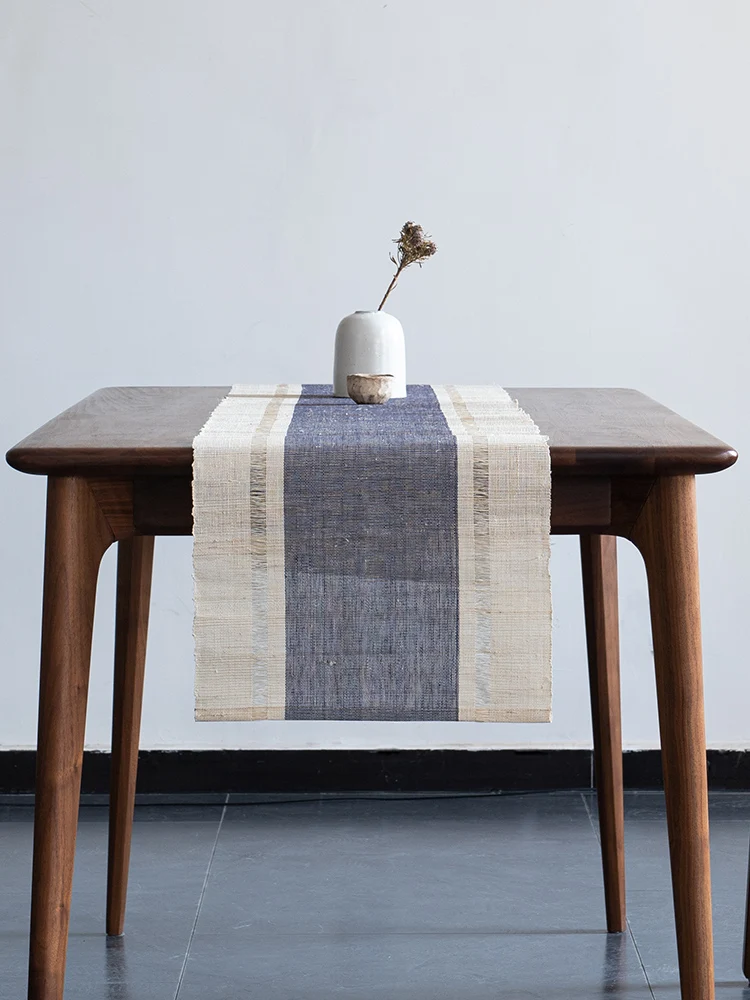 

Summer tea table Japanese style table runner modern minimalist new Chinese Zen cotton linen tea table tablecloth