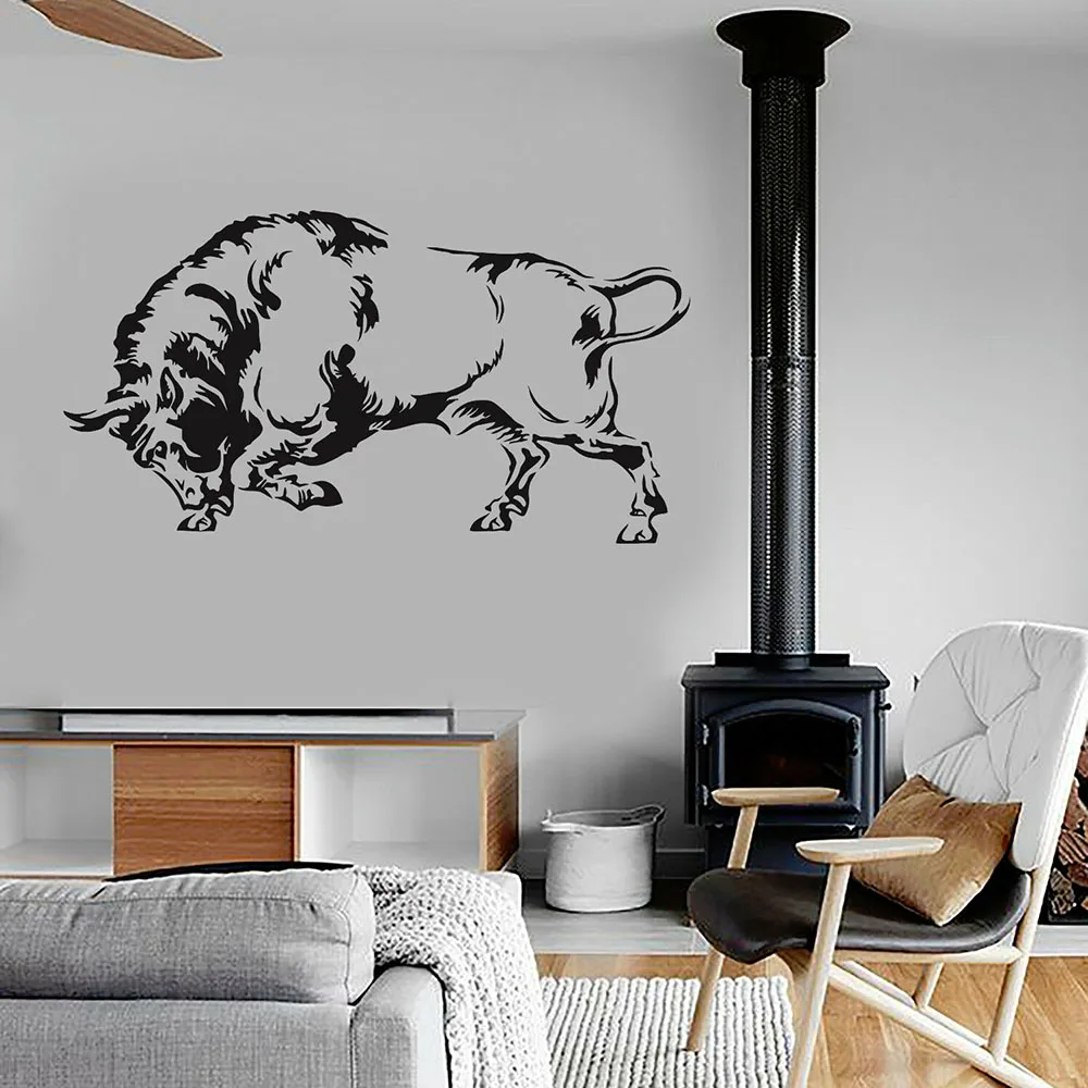 Vinyl Wall Decal Buffalo Bizon Animal Tribal Decor Stickers Mural Home Decor Living Room Farm Wallpaper High Quantity P900