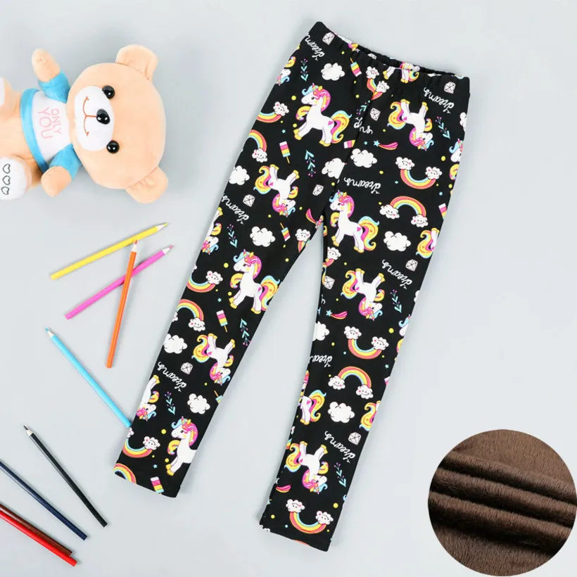 Winter Girls Leggings 2022 Thick Warm Girls Pants Leopard Plus Velvet Kids Leggings Plush Children Trousers Girls Clothes