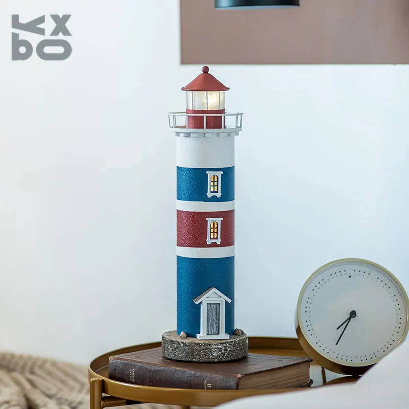 American retro nautical lighthouse handmade small light bar/home decoration nostalgic creative craft art