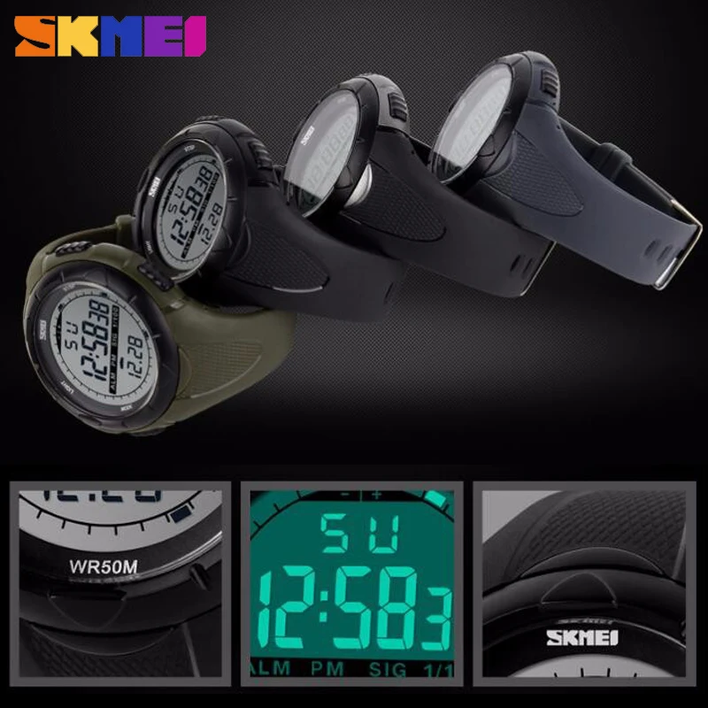 SKMEI Fashion Digital LED di Visualizzazione Degli Uomini Della Vigilanza di Sport Esterno Chrono Orologio Impermeabile Militare Elettronica Orologi Da Polso reloj hombre orologio uomo