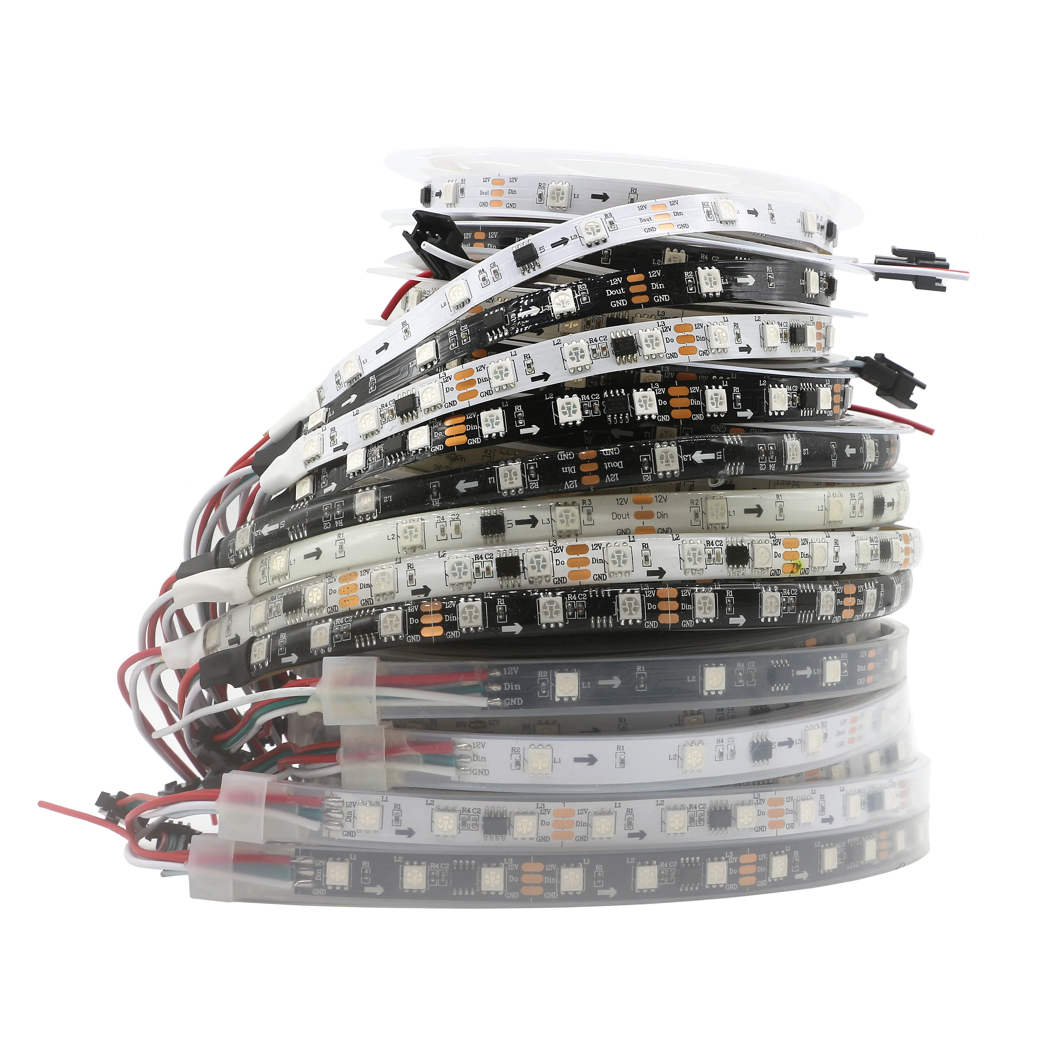 DC12V WS2811 Addressable Led Pixel Strip Light 30/60 LEDs Full Colors 5050 RGB Flexible Digital Ribbon Tape 1 IC Control 3 leds
