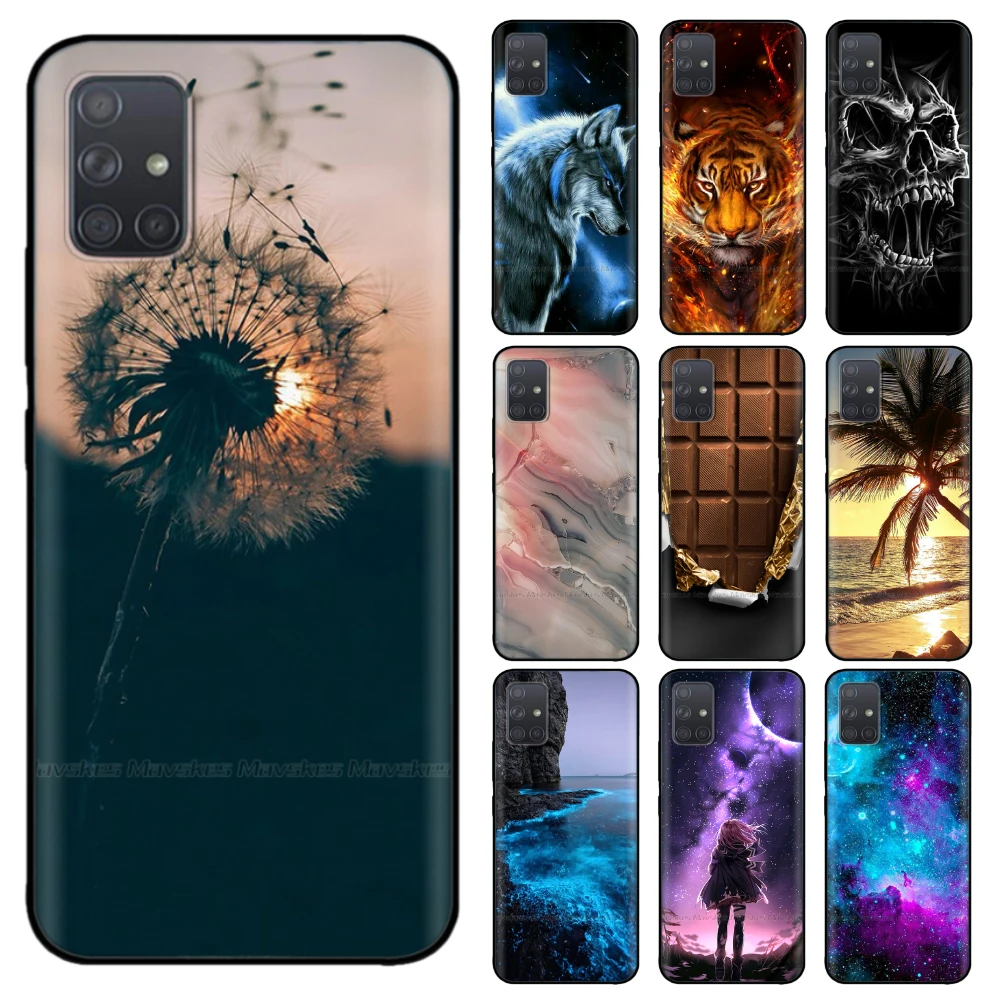 Silicon Case for Samsung Galaxy A31 SM-A315F A315 Case Printed TPU Case for Samsung A51 A515 A71 A715 Back Cover Coque Flower