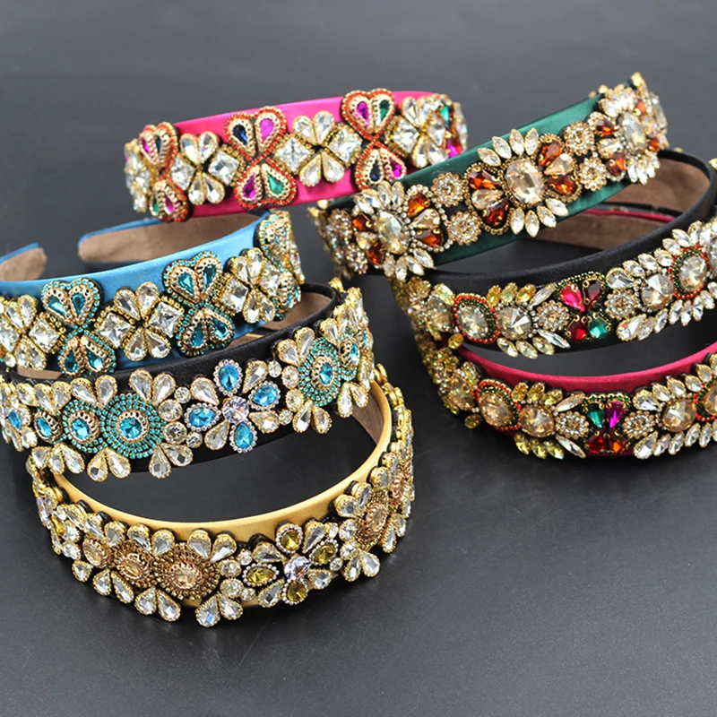 New fashion baroque headband with rhinestone geometric figure rhinestone ladies prom catwalk hair accessories 815