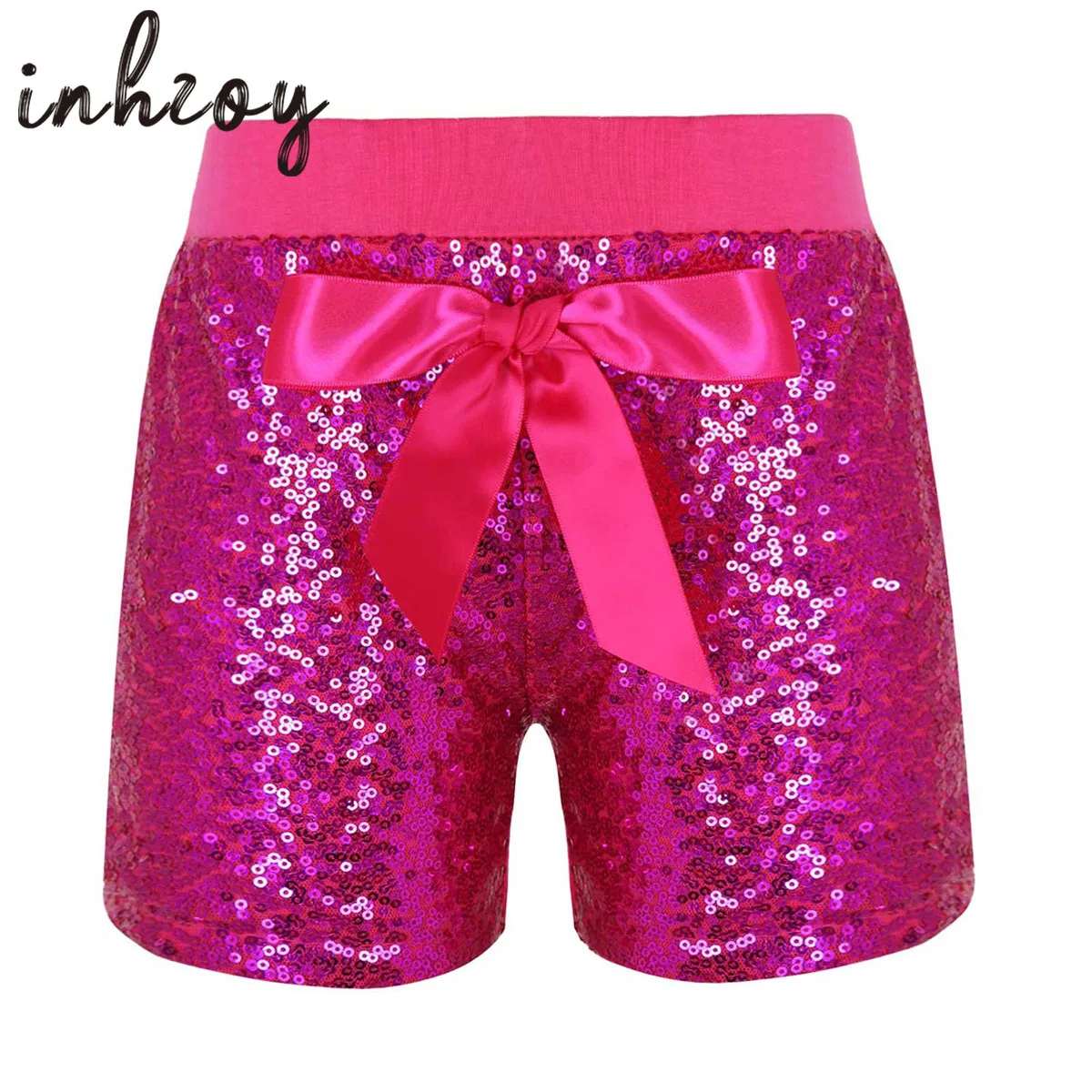 

Kids Girls Sequins Shorts Dance Costumes Shiny Hip-hop Jazz cheerleader Dancing Clothes Bright Stage Dance Practice Wear