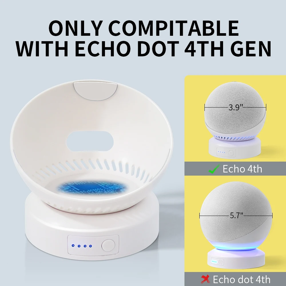 Echo Dot 4th/5th Gen Base della batteria caricabatterie Wireless portatile Mobile Alexa Smart Speasker Base della batteria per Echo Dot 4th/5th