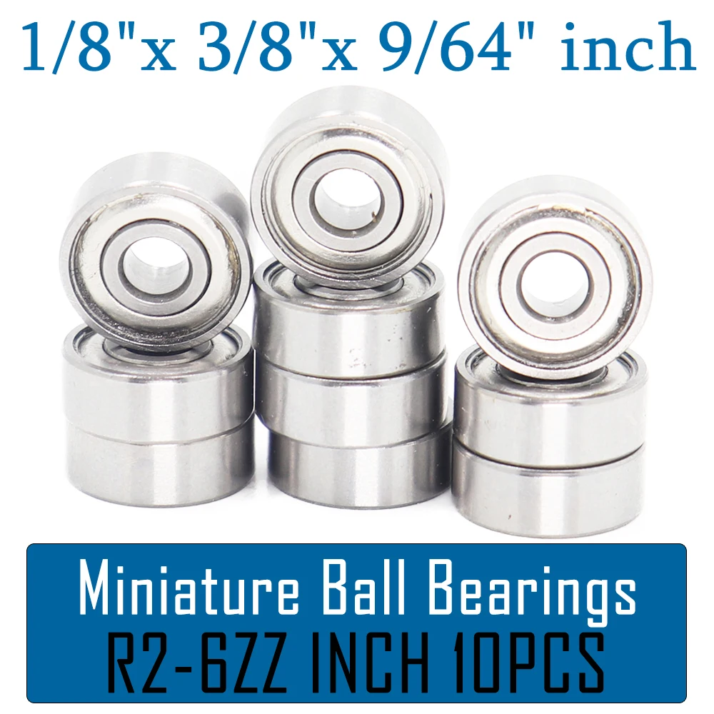 R2-6ZZ Bearing ( 10 PCS ) 3.175*9.525*3.571 mm Miniature R2-6 ZZ Ball Bearings For RC Models