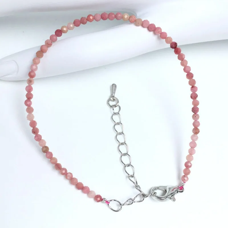 Naturstein Rosenquarz Amethyst 2/3/4mm Kleine Runde Steine Armband Mini-Armband Geeignet als Geschenk für Männer und Frauen – Detail 23