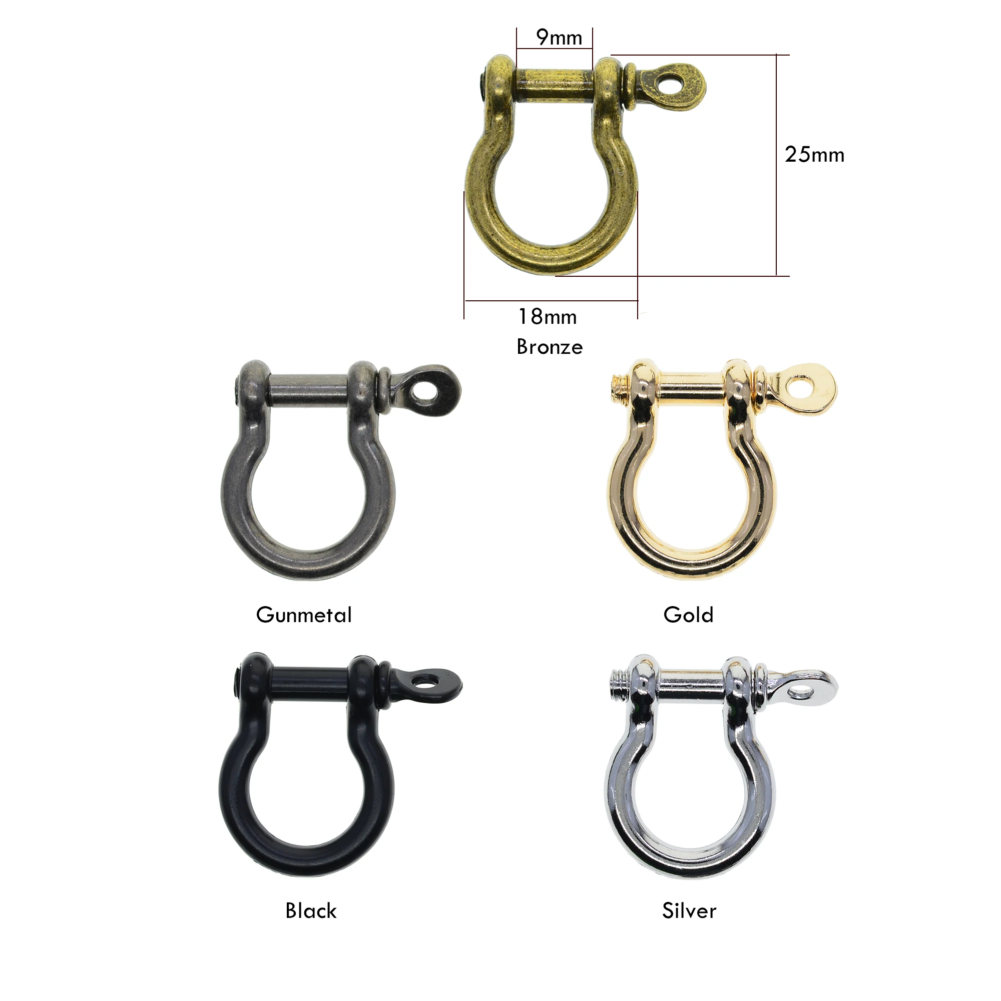 wholesale 50 PCS  alloy screw pin lock U Bow hook shackle paracord bangle connector joint  keychain lanyard FOB EDC DIY