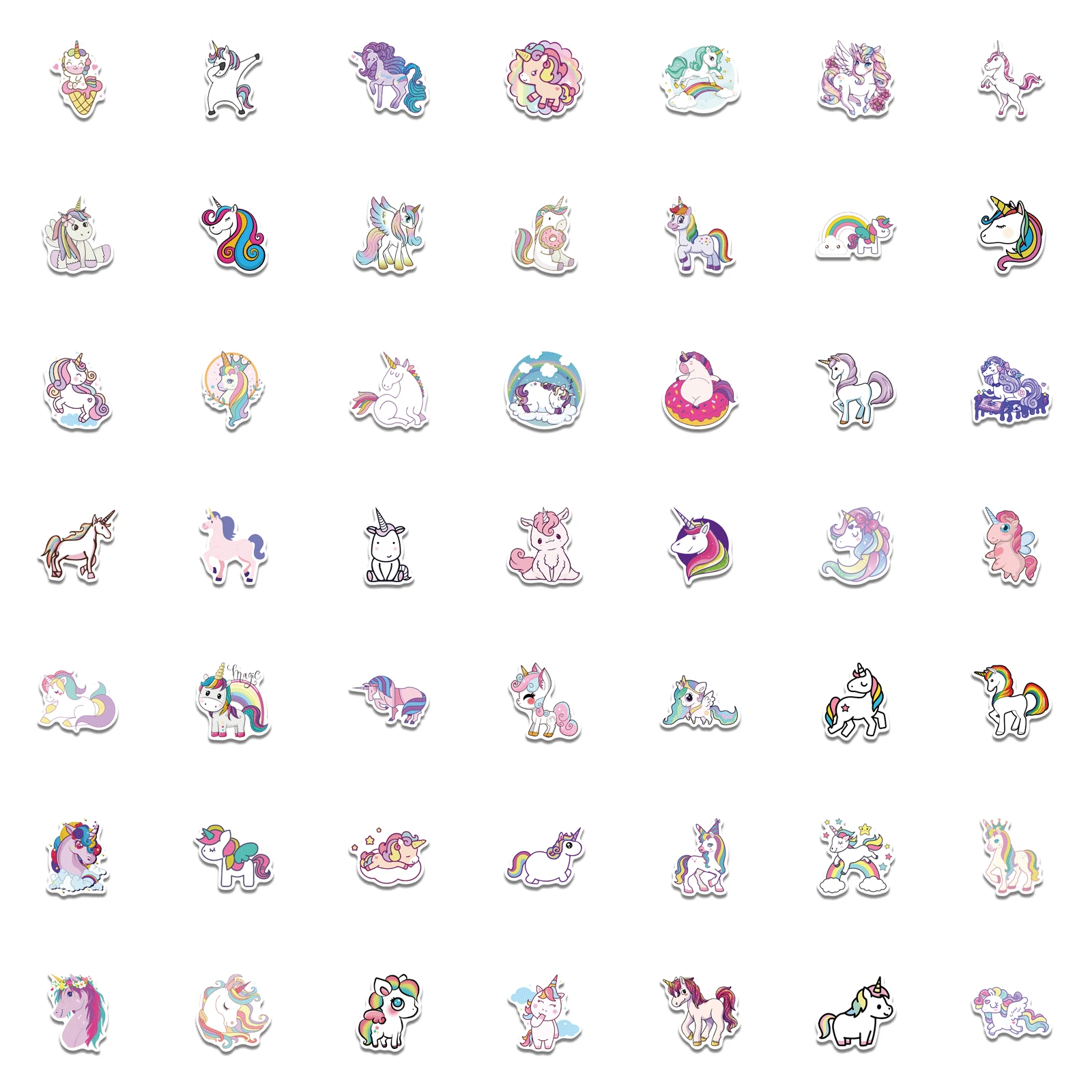 50/100Pcs Cartoon Animal Unicorn Waterproof Cute Graffiti Sticker DIY Luggage Notebook Guitar Decoration Sticker Wholesale