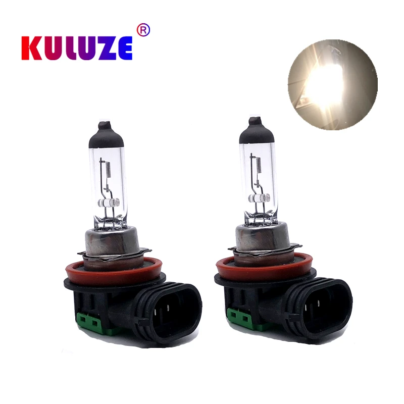 KULUZE 2PCS  H16 19W Halogen Bulb 12V 19W PGJ19-3 3200K Car Fog Lights Clear Quartz Glass Auto HeadLight Lamp