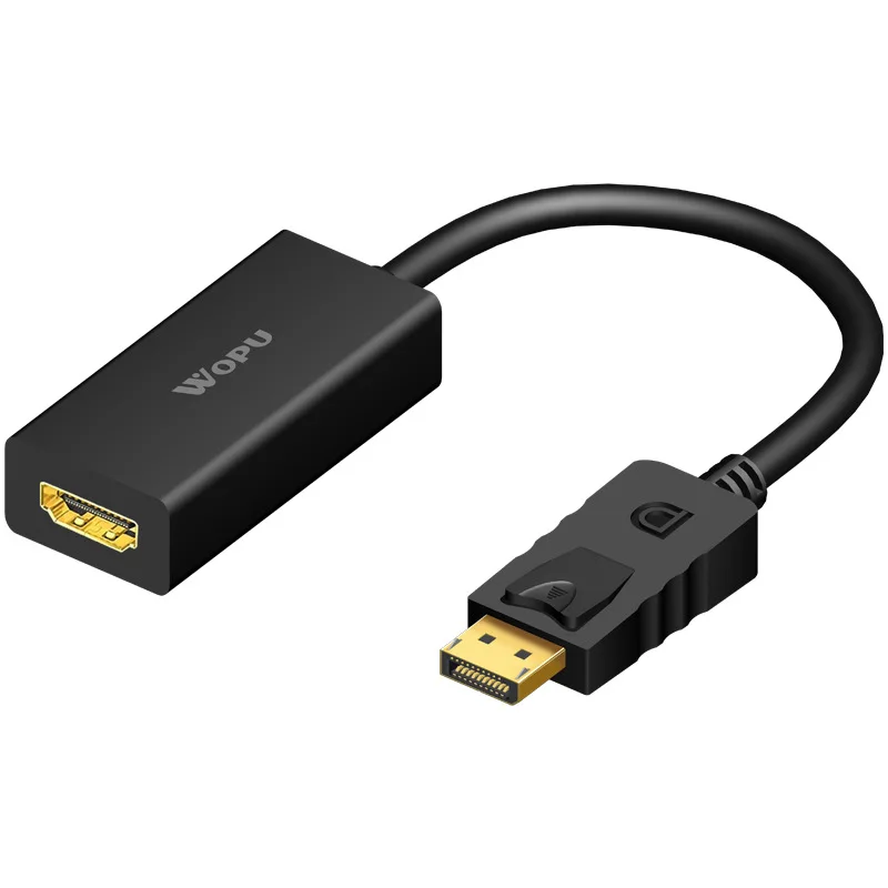 Adaptador de DP a HDMI compatible con Displayport a HDMI, convertidor DP macho a HDMI hembra