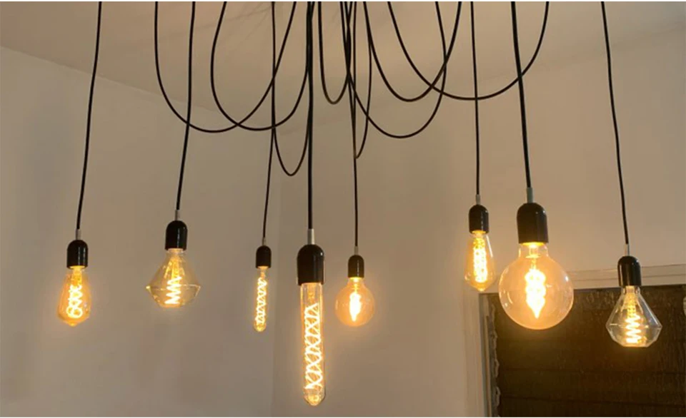 Retro dimmbare LED Edison Glühbirne E27 3W Gold Spiral-Filament ST64 G125 Ampoule LED Lampe Glühbirne Kronleuchter Dekorative Beleuchtung – Detail 15