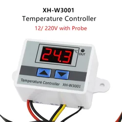 W3001 Digital Temperature Microcomputer Thermostat 12/ 220V with Probe Heat Cool Temp Thermostat Control Switch 50%OFF