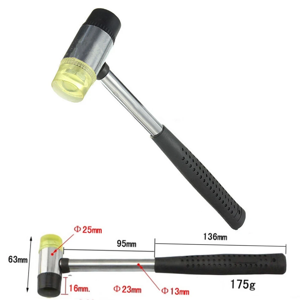 new1PCS Mini Hammer Work Glazing Window Beads Hammer Head Soft Mallet Tool Woodworking Hand ToolsRubber Double Sided Two-ended