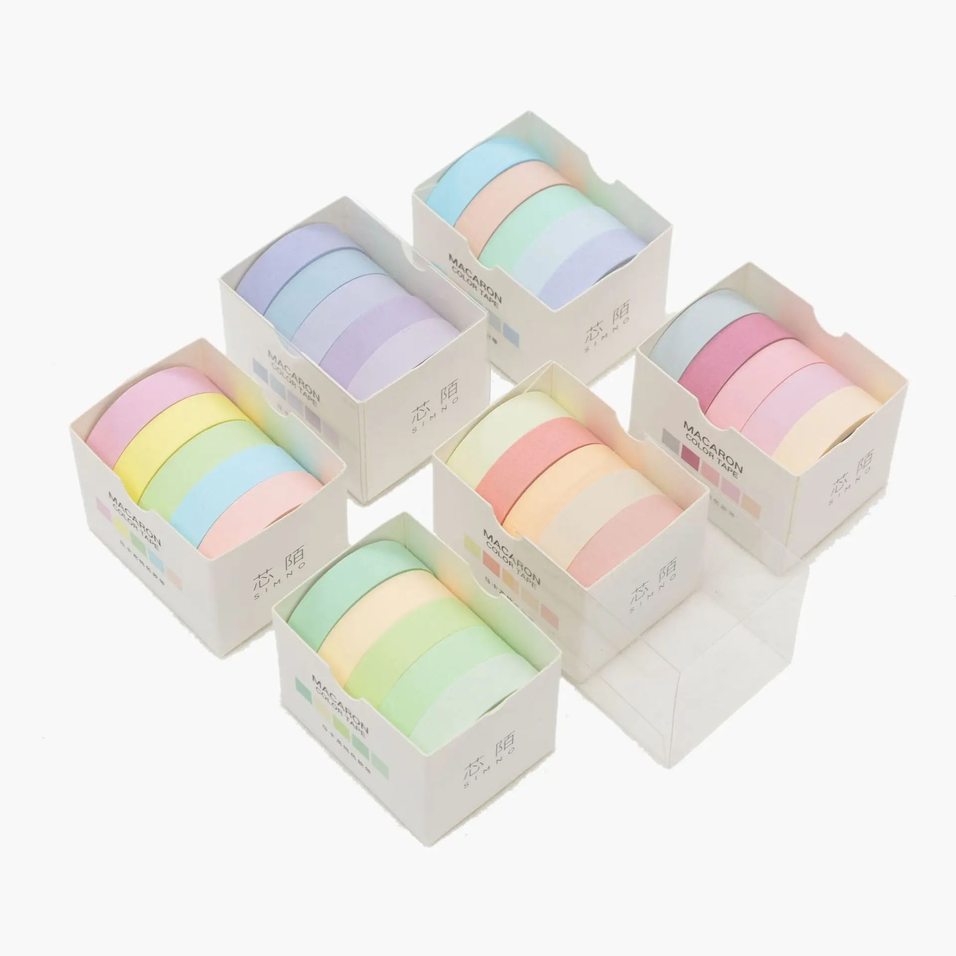 

5pcs/lot Decorative Washi Tape Diy Rainbow Sticker Masking Paper Set For Diy Crafts Planners Scrapbooks Journals Cards