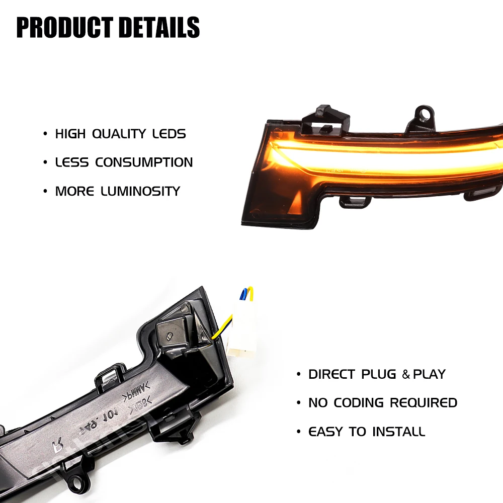 스코다 옥타비아 Mk3 A7 5E 2013 -2019 용 순차 사이드 미러 라이트, 방향 지시등 점멸등, 리피터 표시기