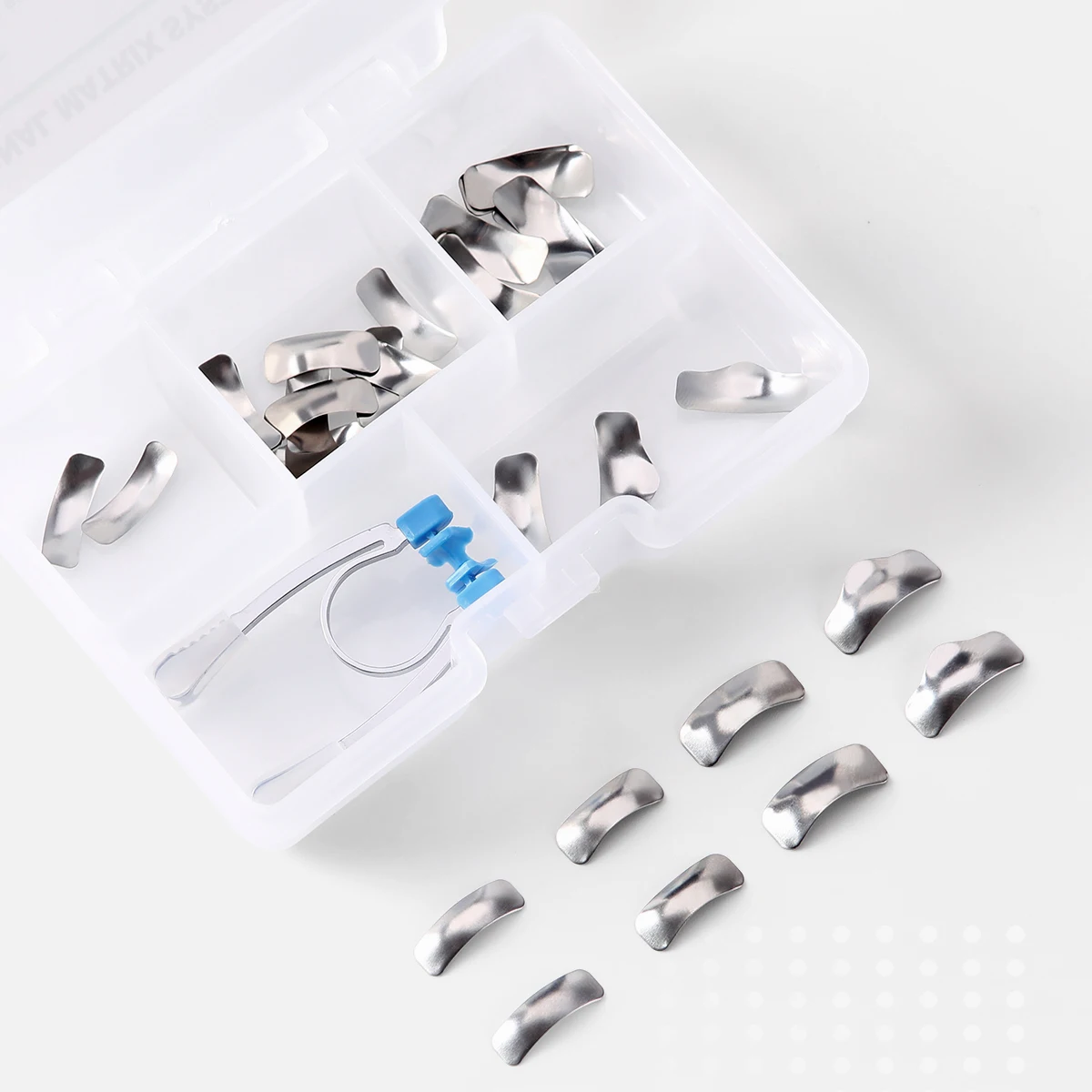 AZDENT Dental Sectional Contoured Metal Matrices Matrix Refill 30pcs + Matrix Sectional Clip A Dentist Tools Autoclavable