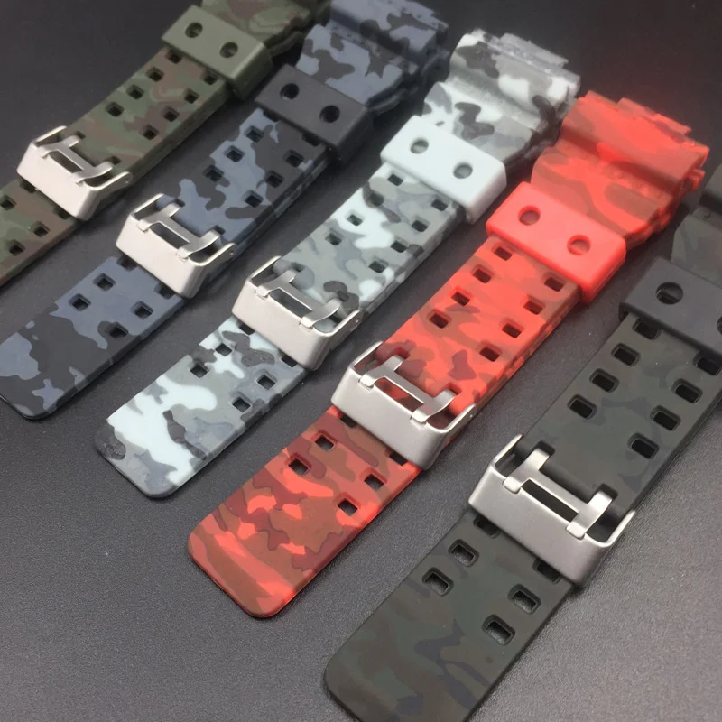 Resin Camouflage Replacement Silicone Watchband For Casio G-Shock GA-110 100 GA-200 GD-120 GW-8900 GR-8900 GLS100 Watch Strap