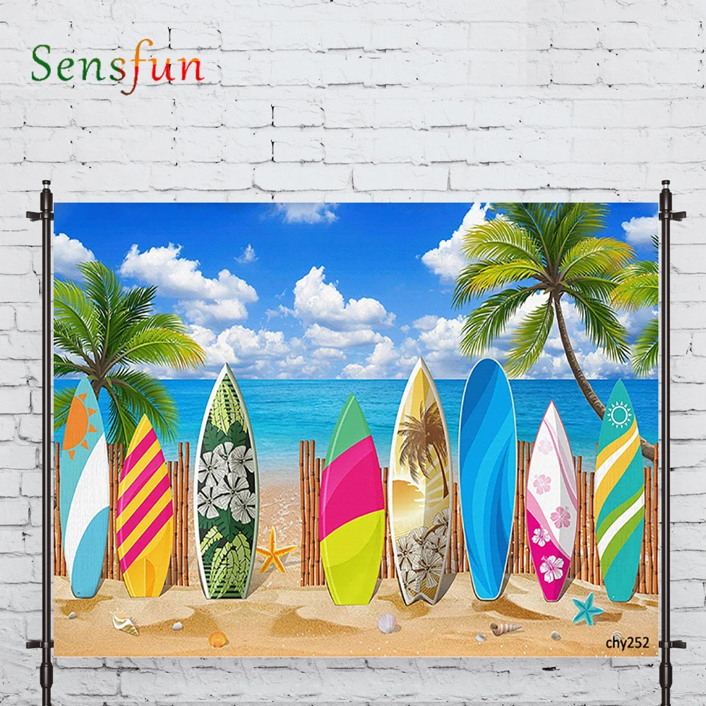 LEVOO Photographic Background Summer Beach Hawaii Surf Vacation Photo Studio Photocall Printed Shoot Prop Decor Fabric