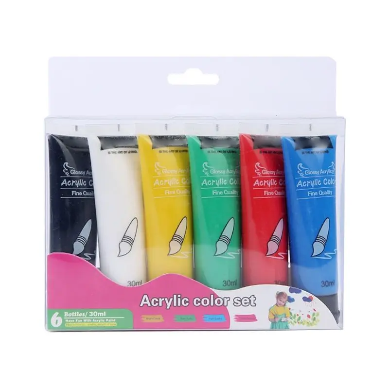 6 colori 30ml Acrilico Professionale Pittura Ad Acquerello Set di Mano di Ceramica Della Parete Pittura di Pietra Vernice Acrilica Set di Colori