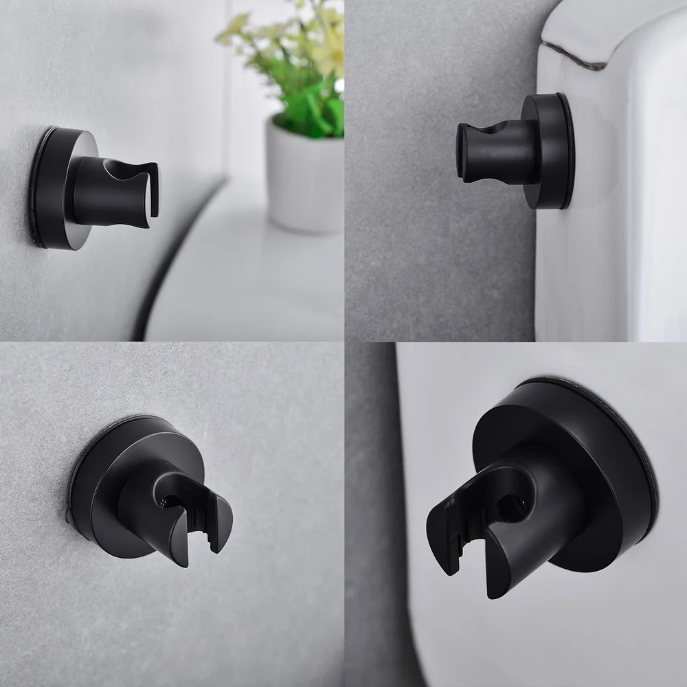 Vacuum Suction Cup Bidet Sprayer Bracket No punch Shower Head Holder Removable Wall Mount Holder ABS Bathroom Accessories Black